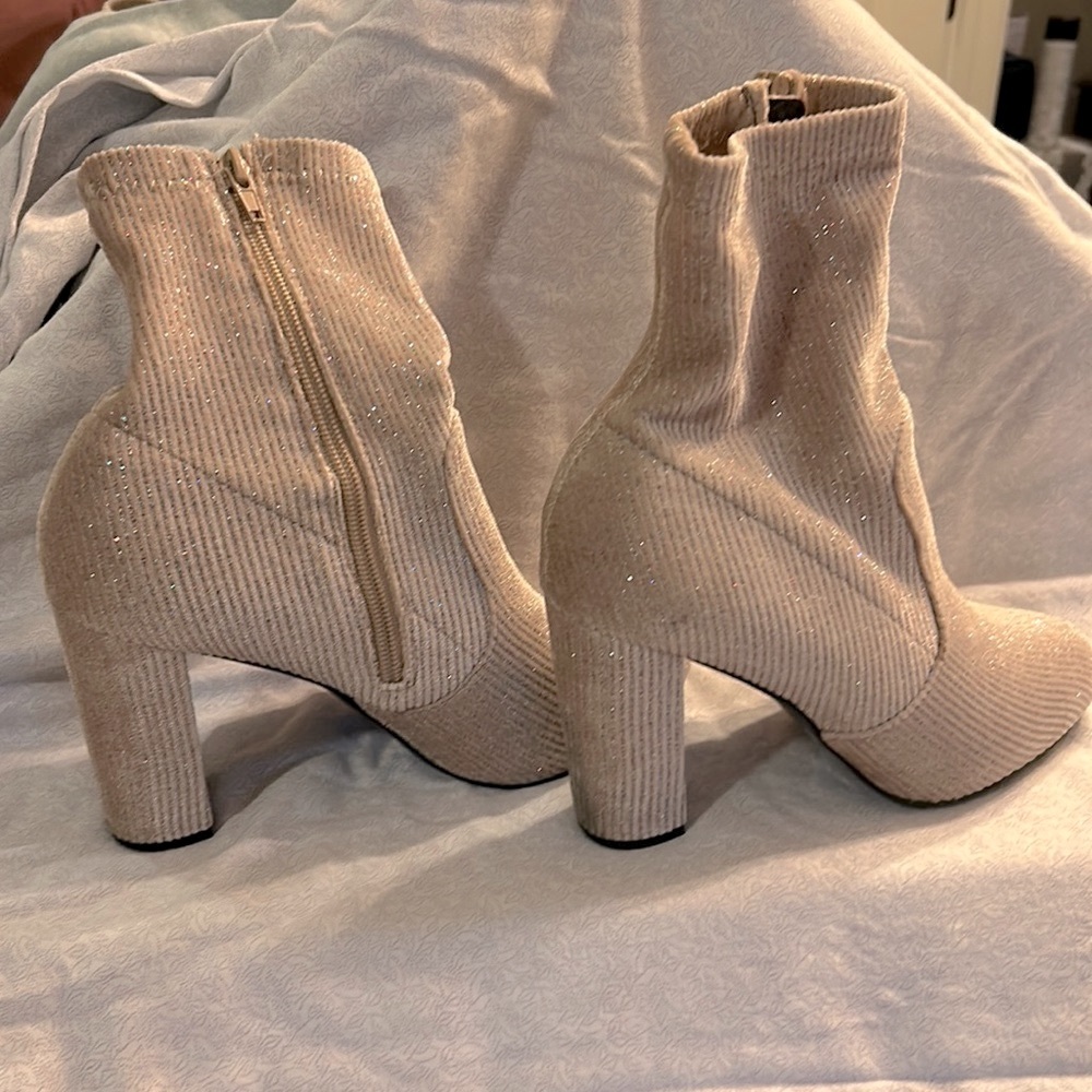 Sexy Cloth zipper boots, Lady Go Diva, 8.5, very little wear champagne/sparkly